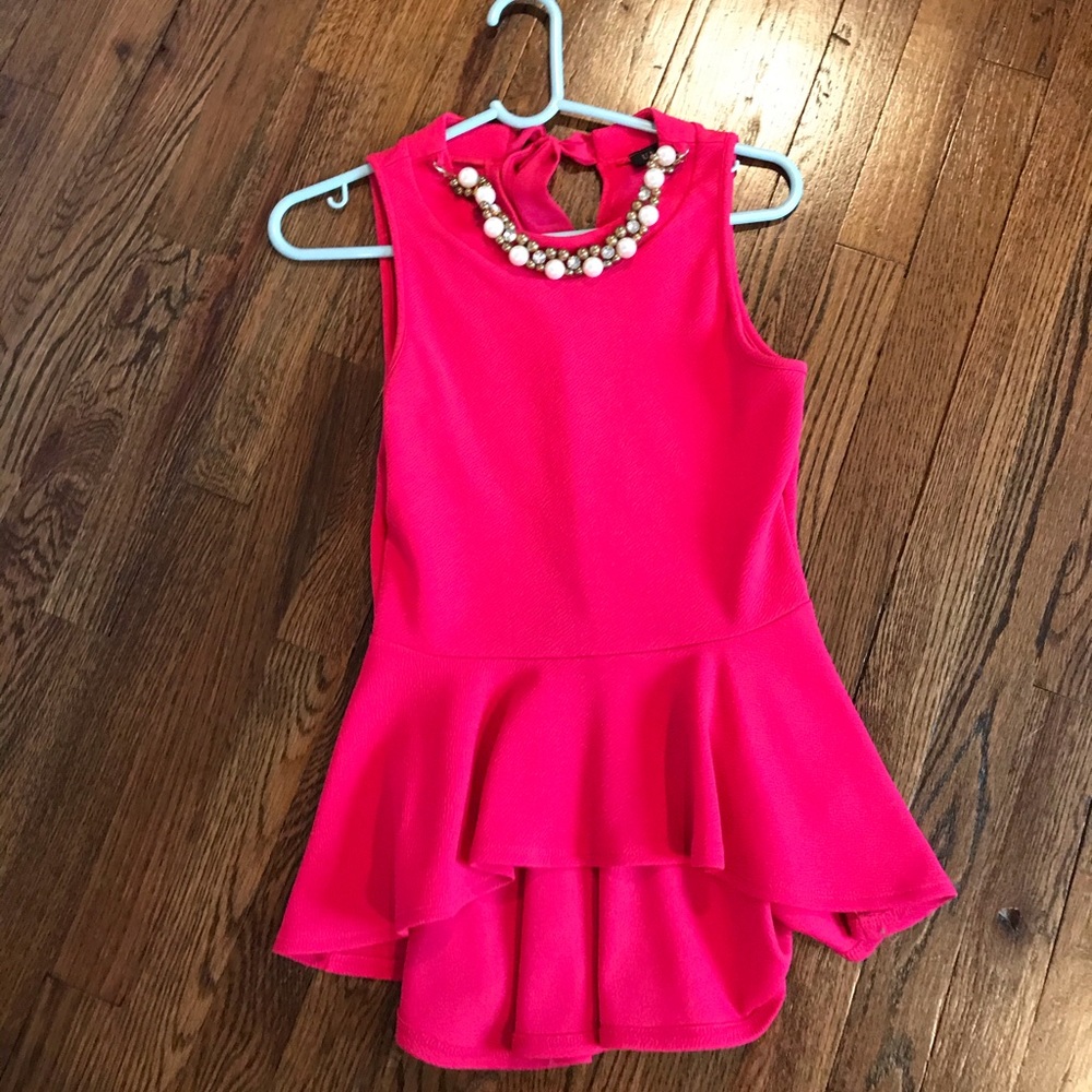 Hot pink peplum top